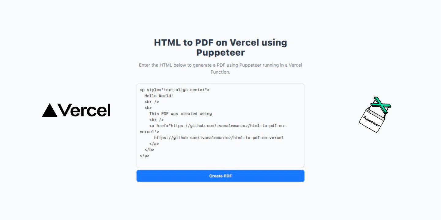 Deploying an HTML‑to‑PDF API on Vercel with Puppeteer.